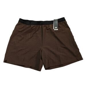 NWT Adidas Mens Aeroready Axis Woven 6" Training Shorts IR5800 Brown Size 2XL